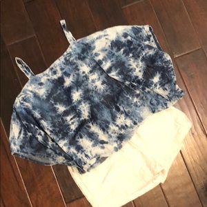 🔵⚪️ Denim Tye dye cropped top ⚪️🔵